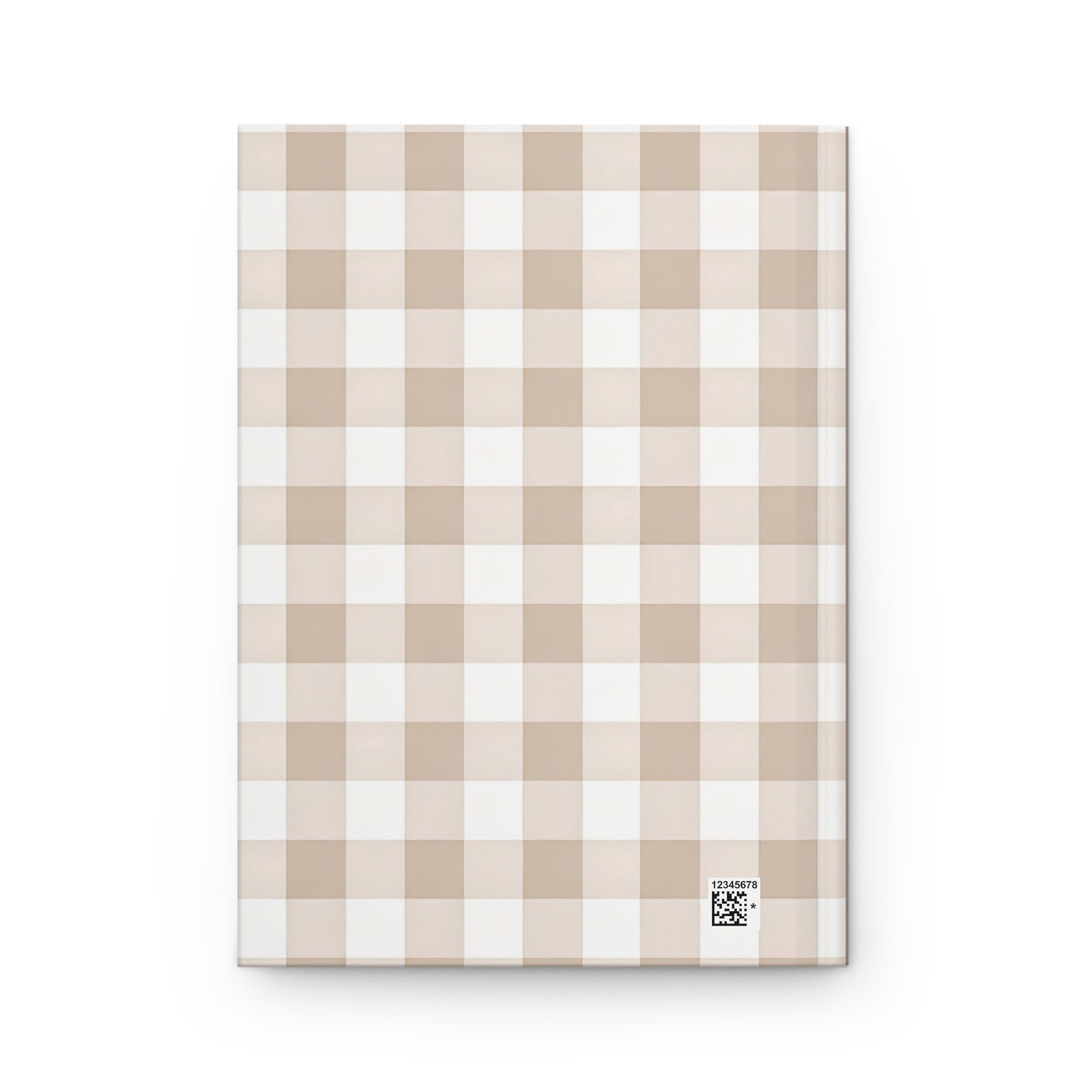 Private Thoughts Hardcover Journal — Coffee Cup Gingham Notebook