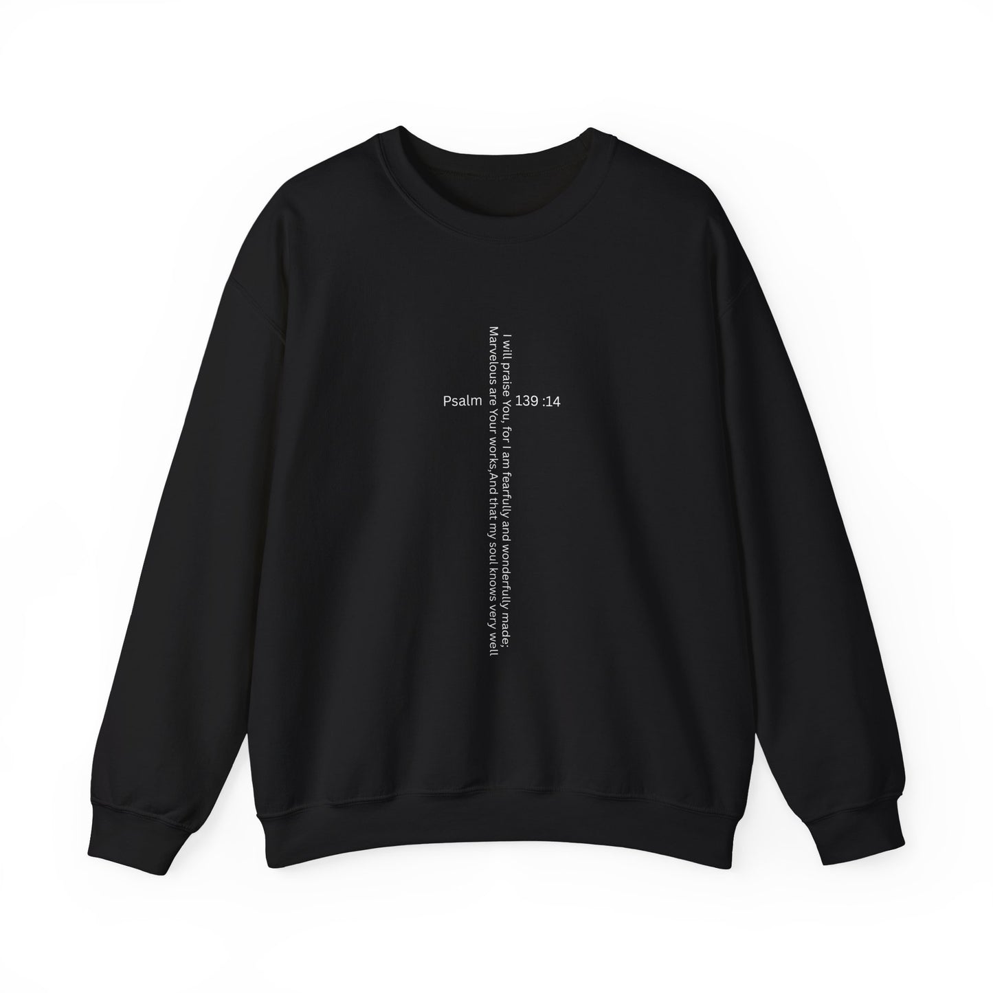 Psalm 139:14 Crewneck Sweatshirt – Fearfully & Wonderfully Made Unisex Heavy Blend™ Crewneck Sweatshirt
