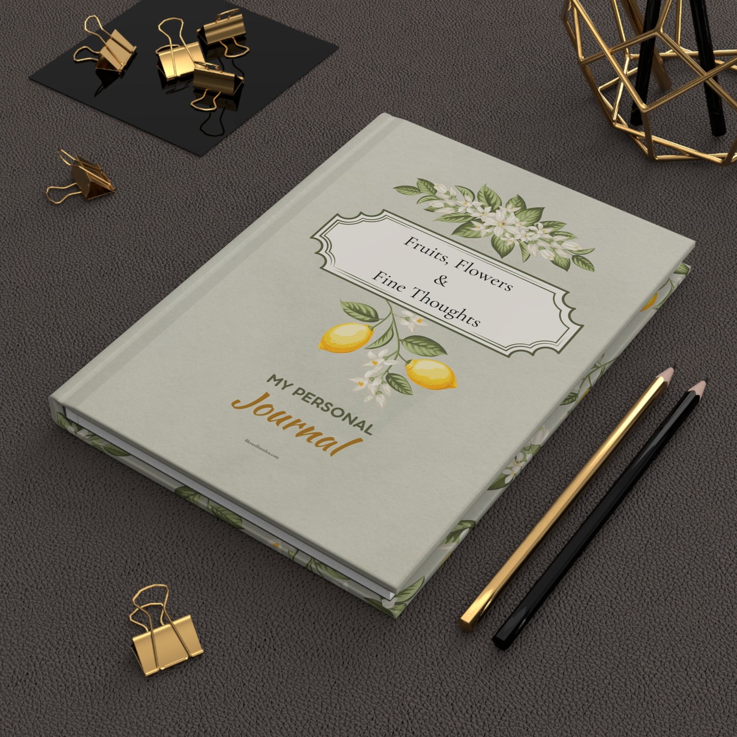 Lemon & Blossoms Hardcover Journal — "Fruits, Flowers & Fine Thoughts"
