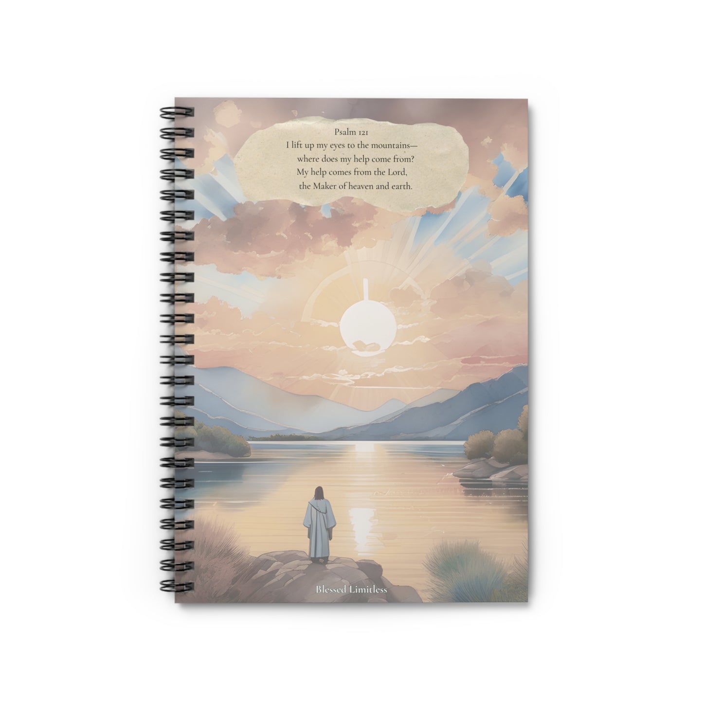 Psalm 121:1 Watercolour Jesus Journal – A Faith-Inspired Reflection Notebook