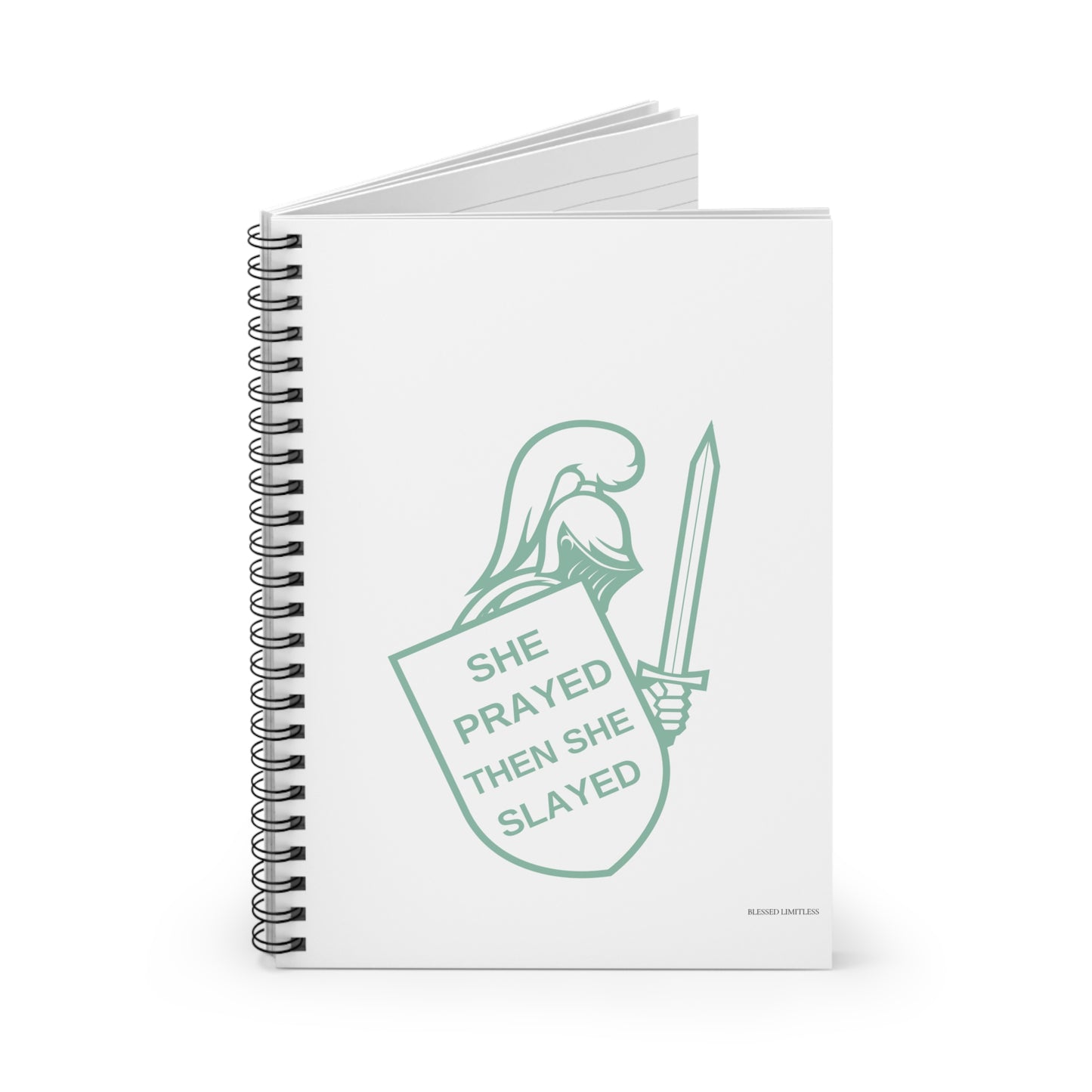 She Prayed and Then She Slayed Journal – Warrior Faith Notebook Spiral Notebook - Ruled Line