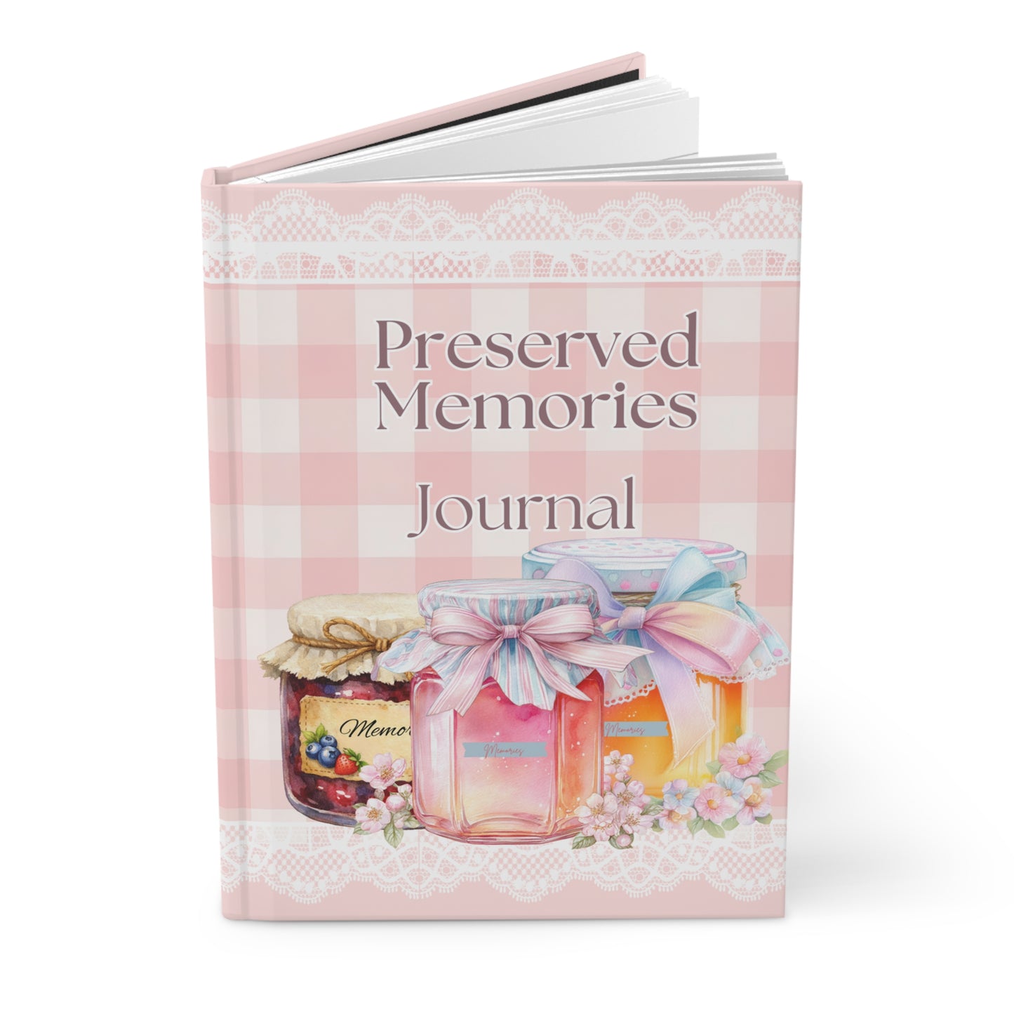 Preserved Memories Journal — Pink Gingham Hardcover Memory Keepsake