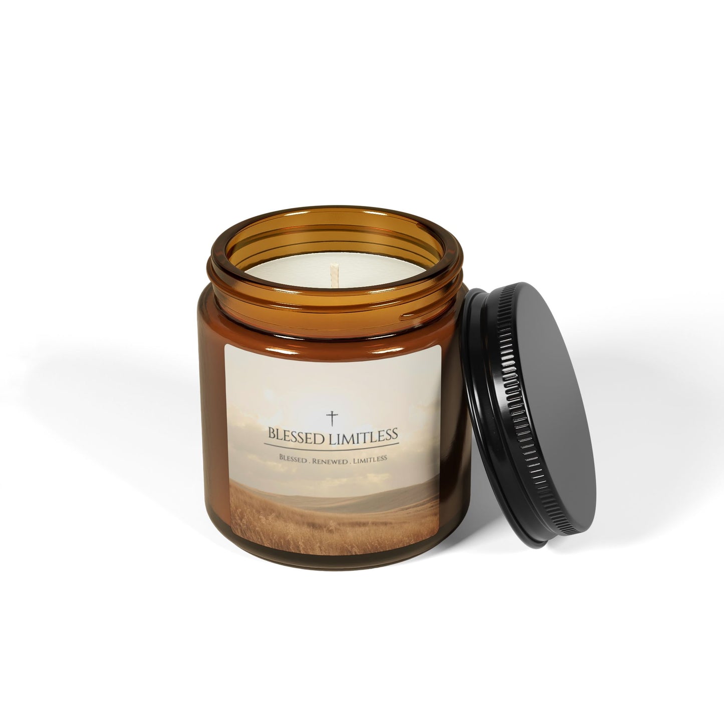 Blessed & Limitless Soy Candle — Amber Jar Scented Candle (Multiple Sizes)