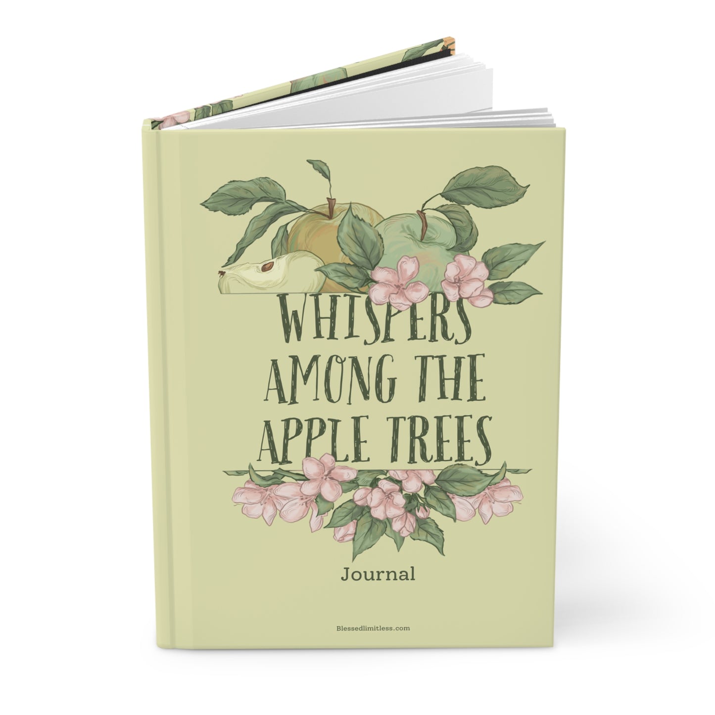Whispers Among the Apple Trees Hardcover Journal — Floral Apple Blossom Notebook