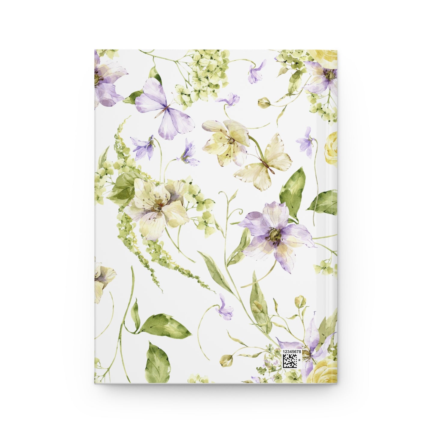 Floral 'Whispers Worth Remembering' Hardcover Journal — Lavender & Green Watercolor Notebook