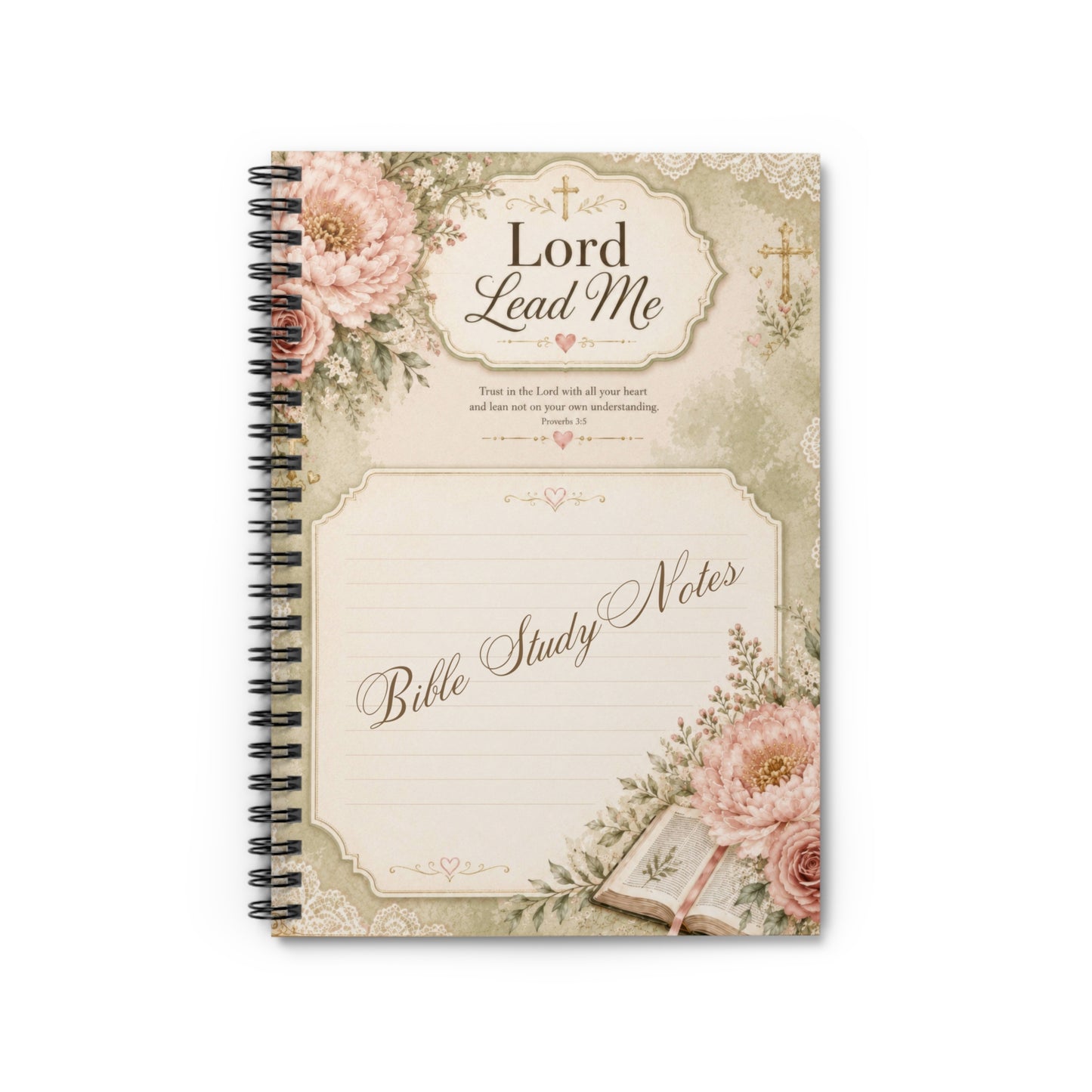 Lord Lead Me - Bible Study Notes Notebook | Spiral Ruled Journal