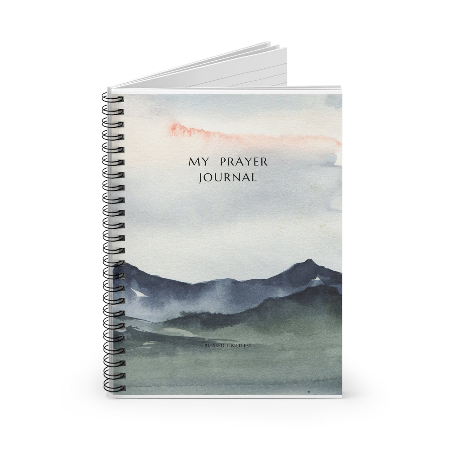 My Prayer Journal Spiral Notebook | Watercolor Mountain Prayer Journal