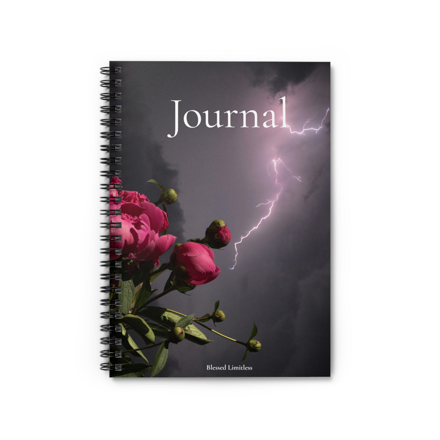 Dark Clouds & Peony Journal – A Reflection Notebook for Strength and Beauty