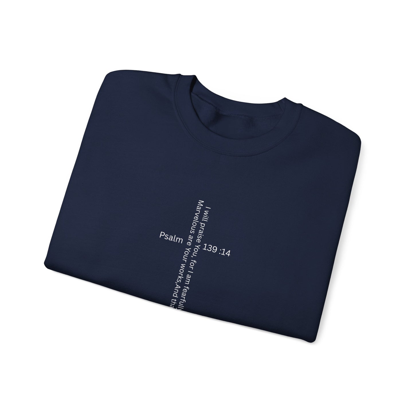Psalm 139:14 Crewneck Sweatshirt – Fearfully & Wonderfully Made Unisex Heavy Blend™ Crewneck Sweatshirt
