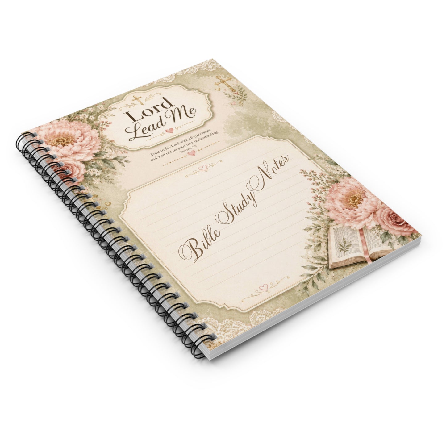 Lord Lead Me - Bible Study Notes Notebook | Spiral Ruled Journal