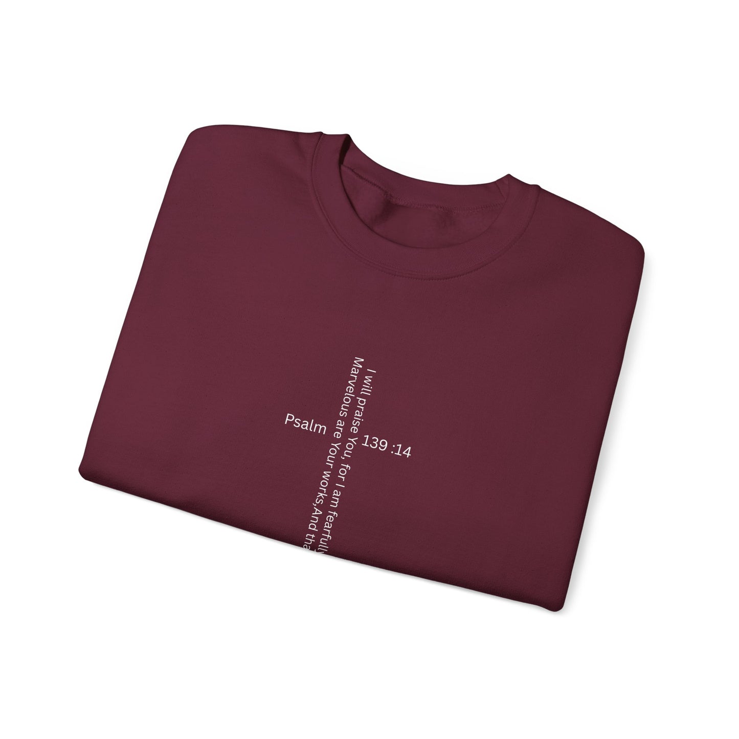 Psalm 139:14 Crewneck Sweatshirt – Fearfully & Wonderfully Made Unisex Heavy Blend™ Crewneck Sweatshirt