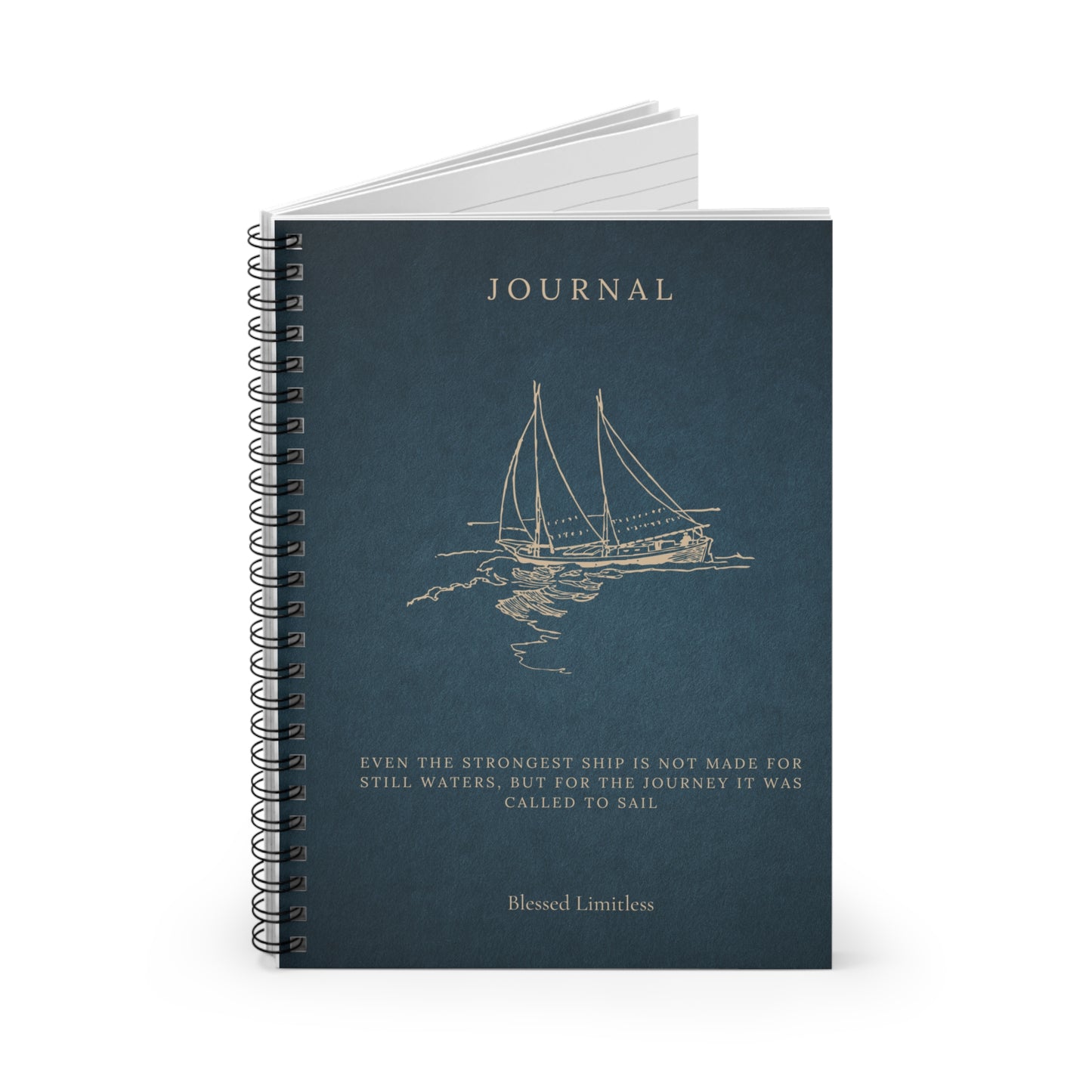 Sailboat Journal Spiral Notebook, Ruled Lined Journal