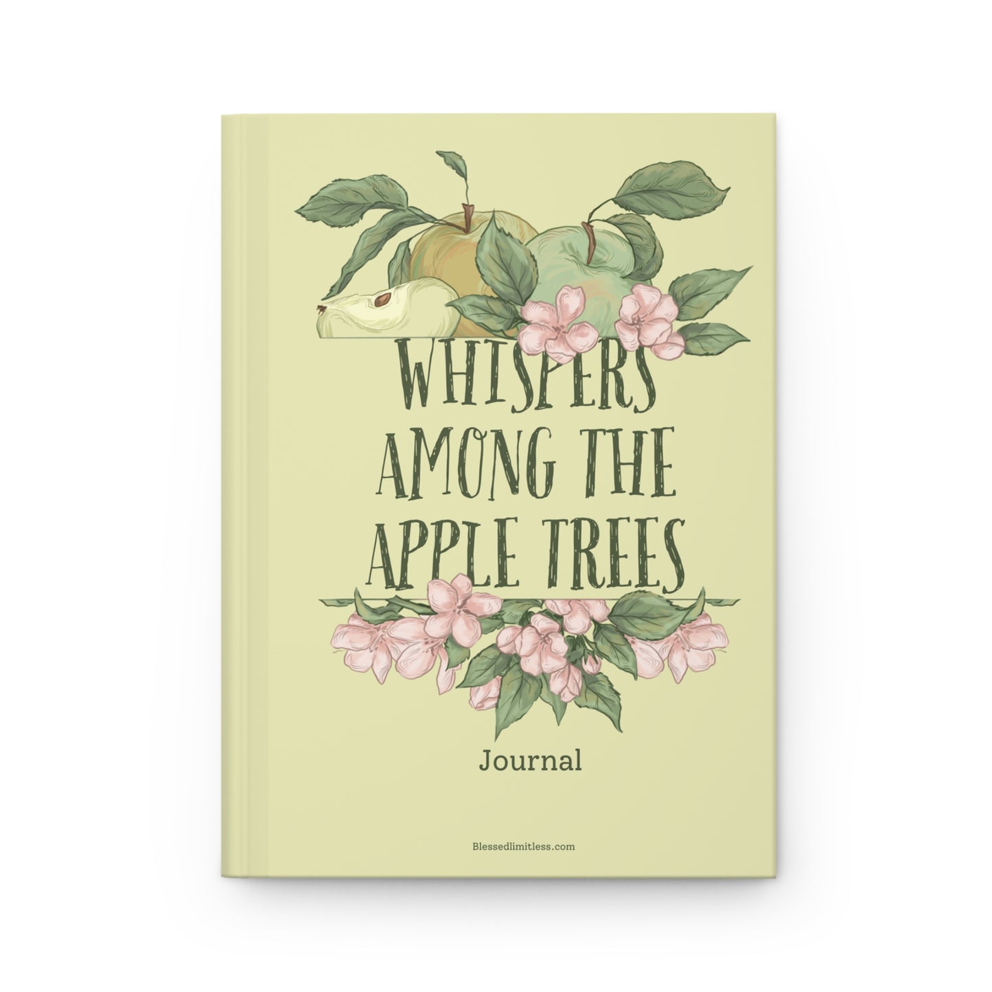 Whispers Among the Apple Trees Hardcover Journal — Floral Apple Blossom Notebook