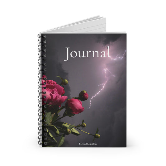Dark Clouds & Peony Journal – A Reflection Notebook for Strength and Beauty