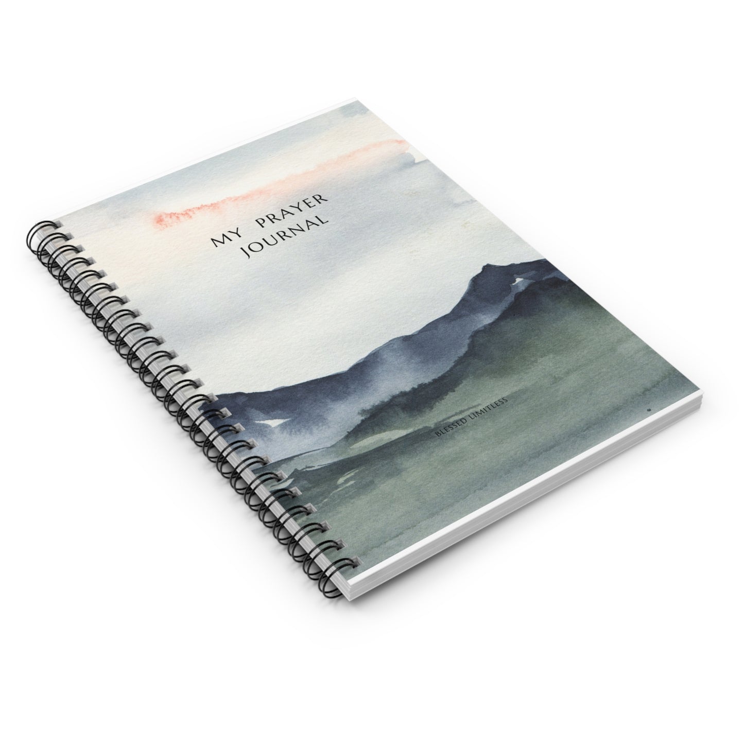 My Prayer Journal Spiral Notebook | Watercolor Mountain Prayer Journal