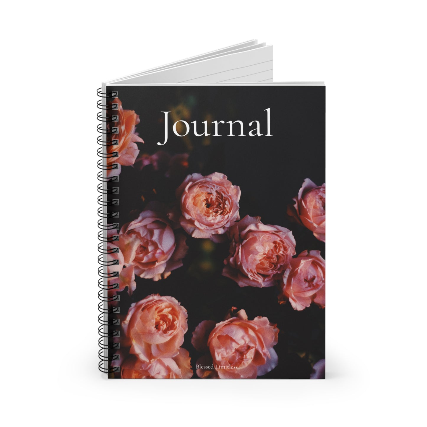 Floral Journal Notebook — Rose Bouquet Spiral Ruled Notebook