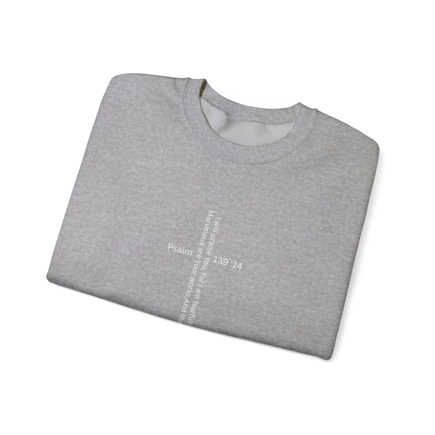 Psalm 139:14 Crewneck Sweatshirt – Fearfully & Wonderfully Made Unisex Heavy Blend™ Crewneck Sweatshirt