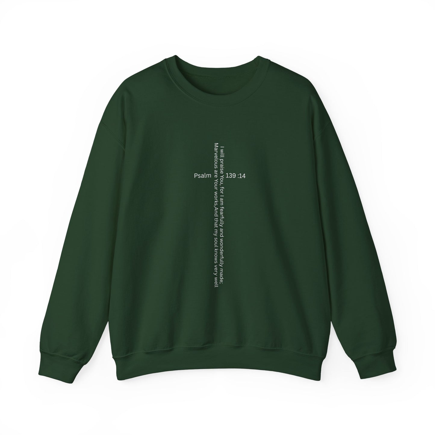 Psalm 139:14 Crewneck Sweatshirt – Fearfully & Wonderfully Made Unisex Heavy Blend™ Crewneck Sweatshirt