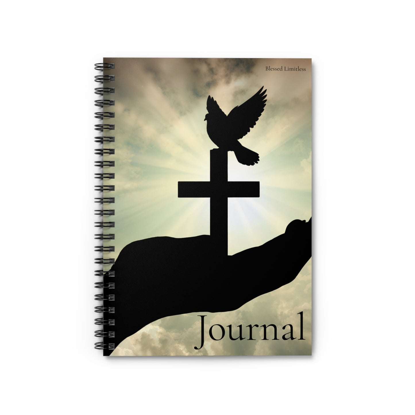 Christian Journal Spiral Notebook — Dove & Cross Prayer Journal (Ruled)