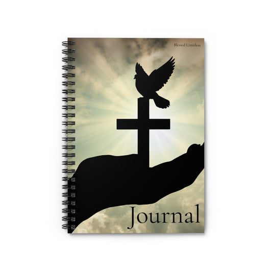 Christian Journal Spiral Notebook — Dove & Cross Prayer Journal (Ruled)