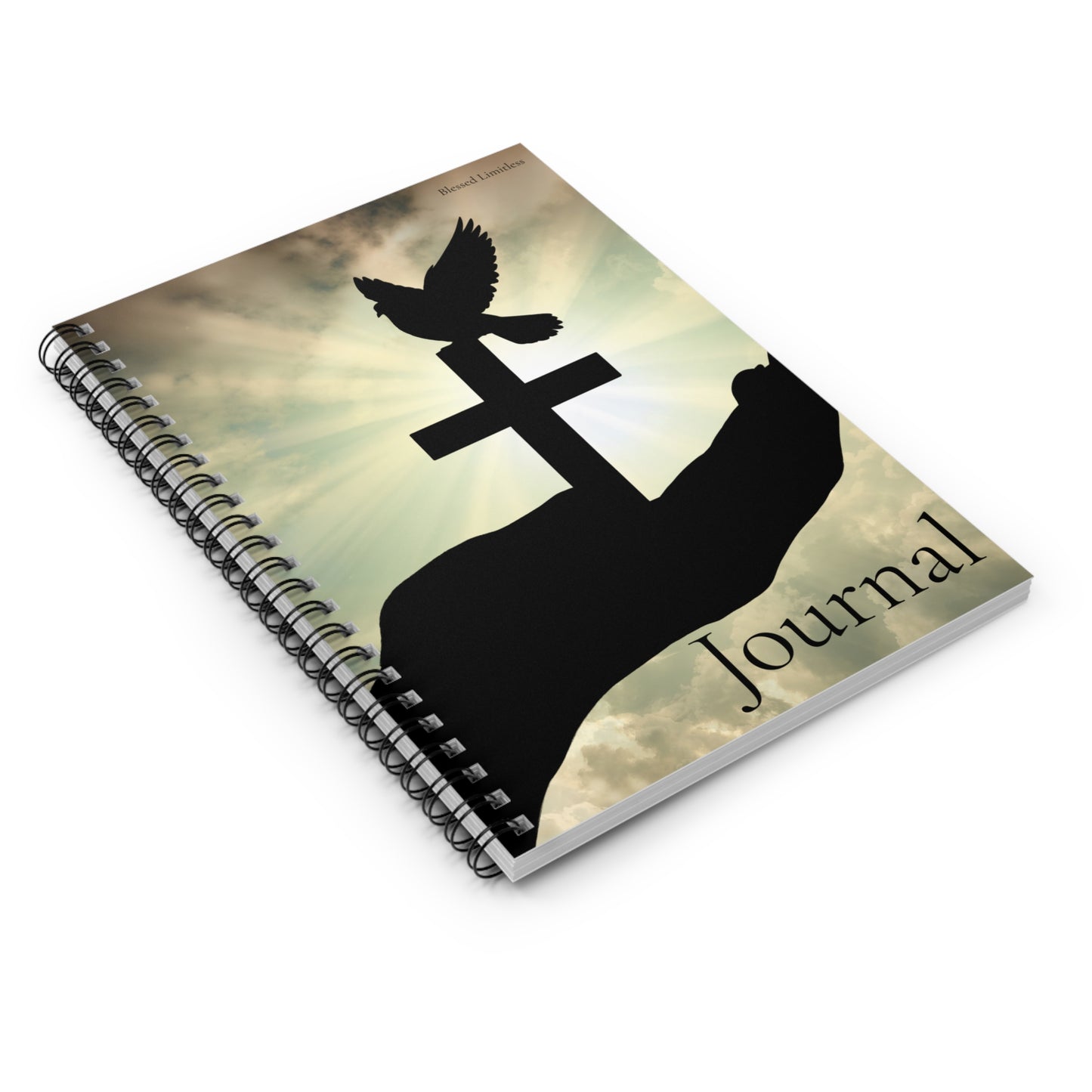 Christian Journal Spiral Notebook — Dove & Cross Prayer Journal (Ruled)