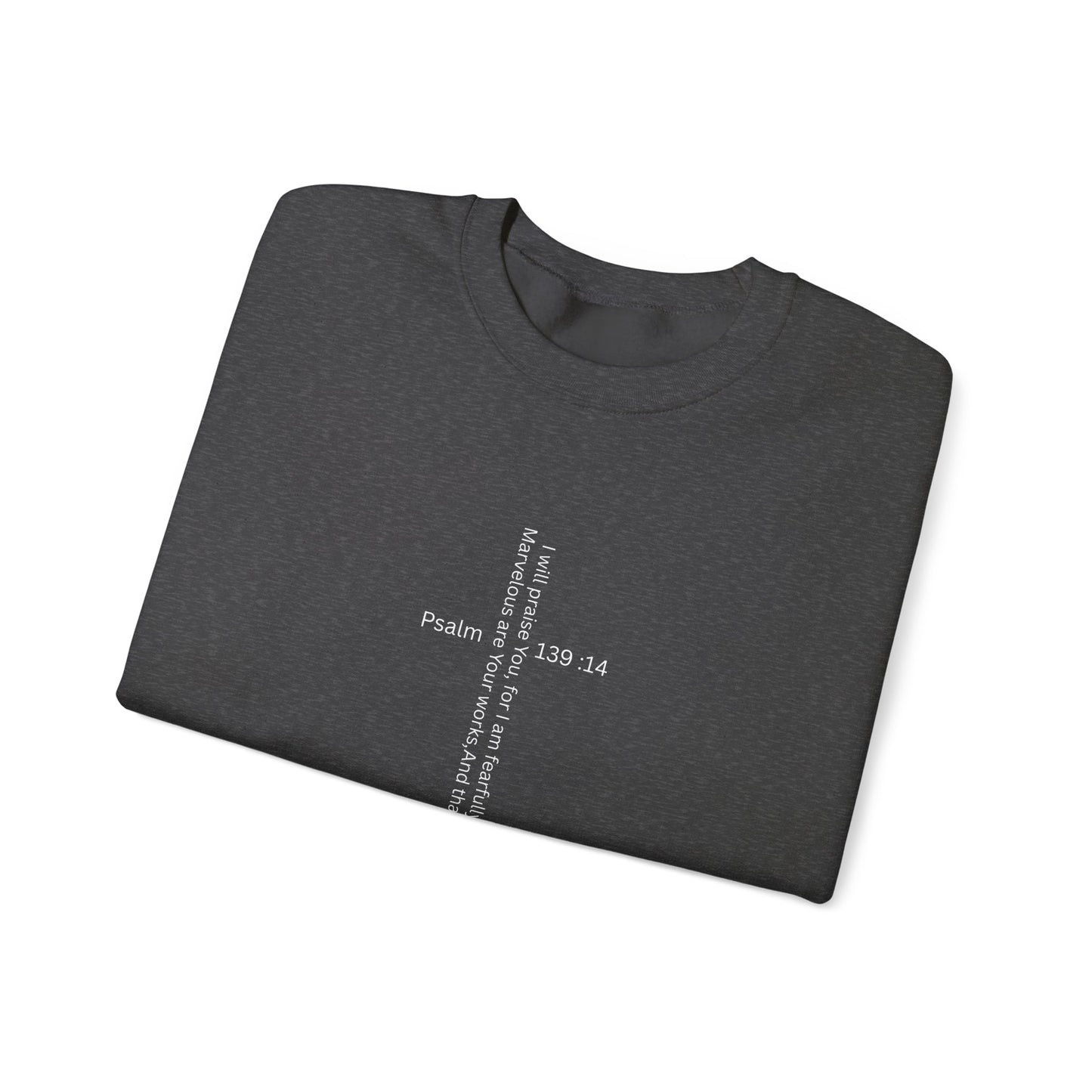 Psalm 139:14 Crewneck Sweatshirt – Fearfully & Wonderfully Made Unisex Heavy Blend™ Crewneck Sweatshirt