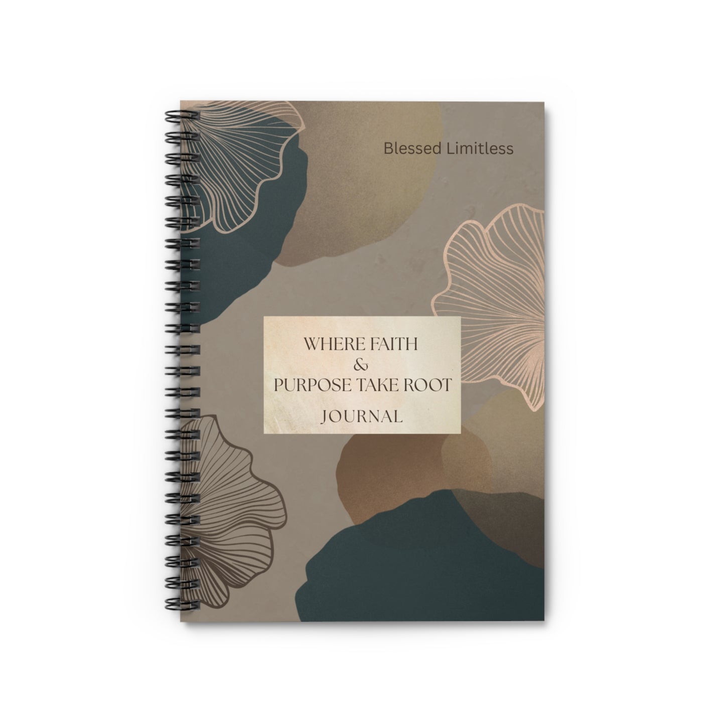 Where Faith & Purpose Take Root Journal Spiral Notebook | Floral Abstract Cover