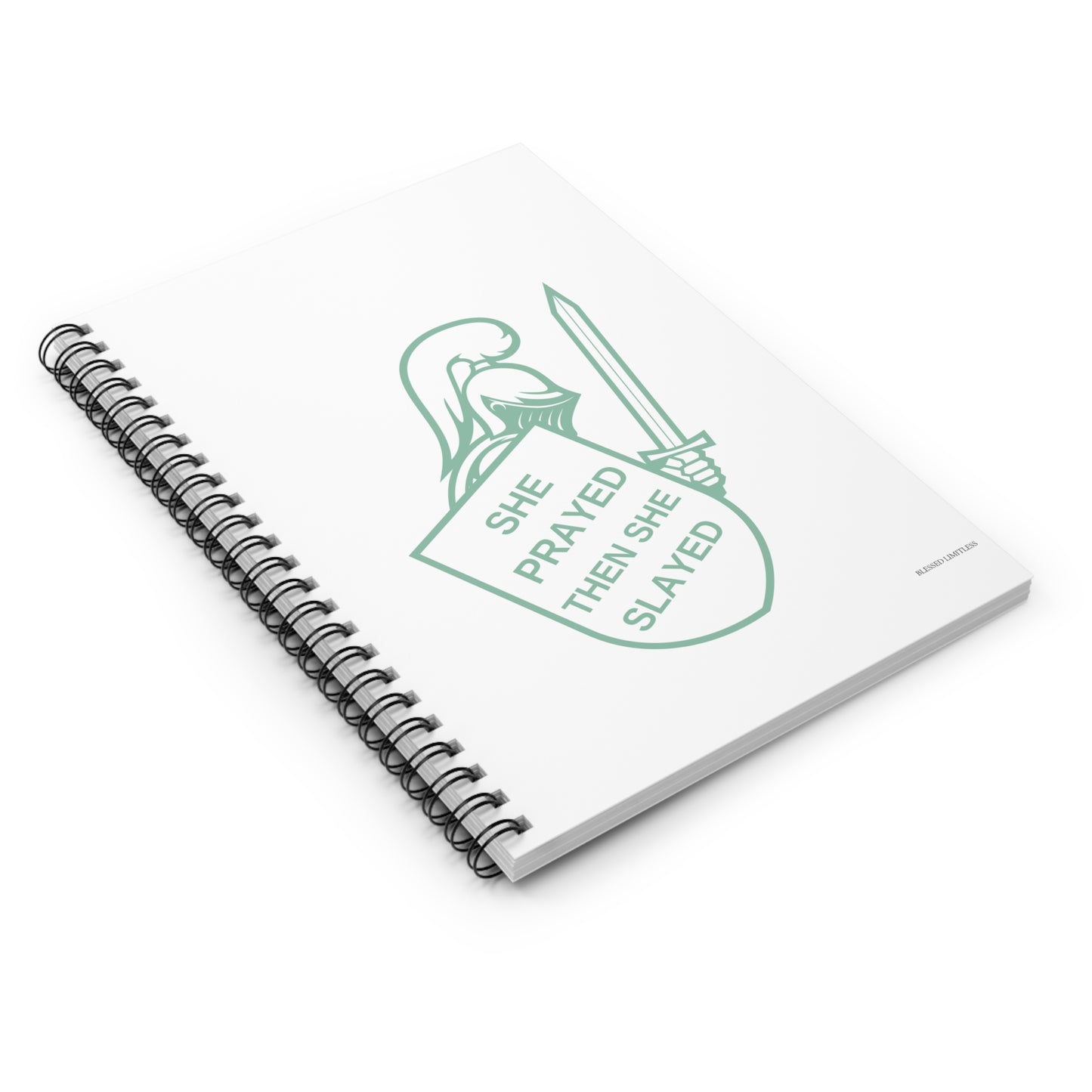 She Prayed and Then She Slayed Journal – Warrior Faith Notebook Spiral Notebook - Ruled Line