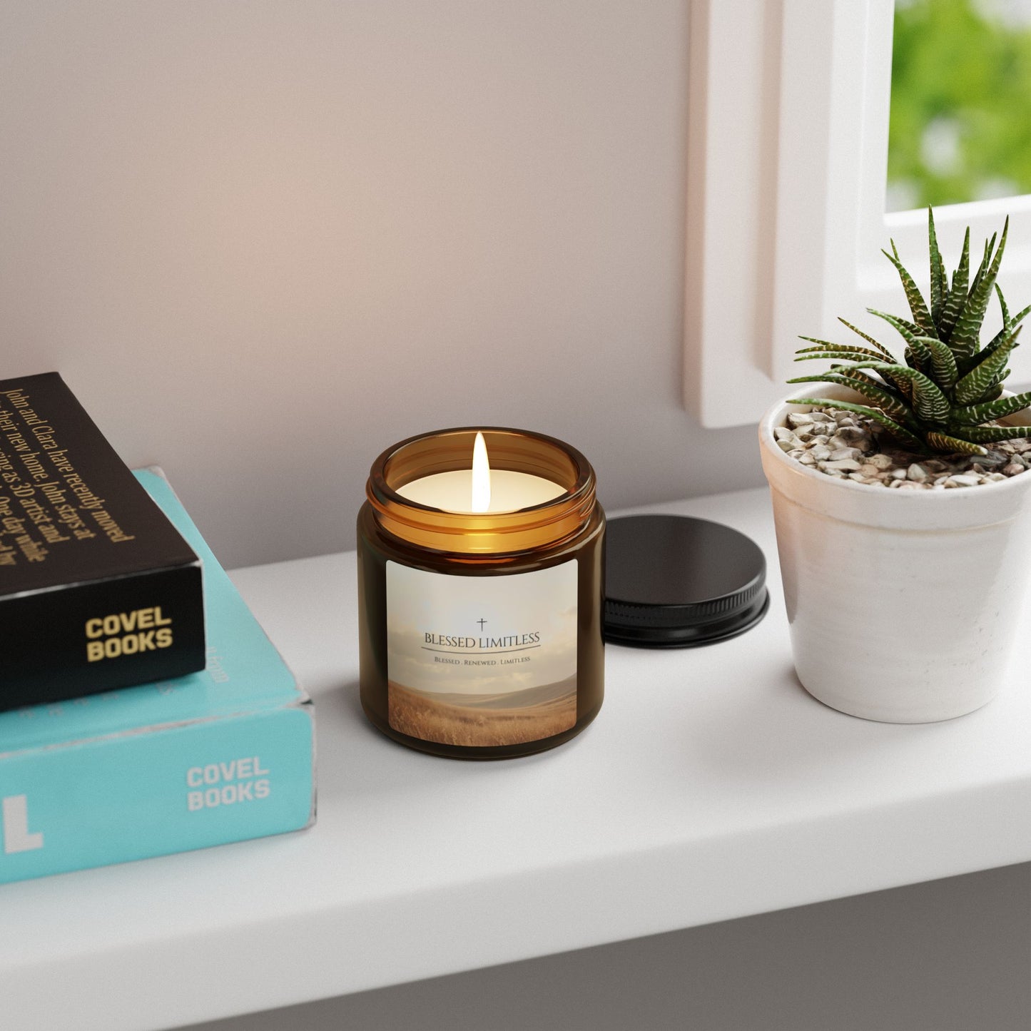Blessed & Limitless Soy Candle — Amber Jar Scented Candle (Multiple Sizes)