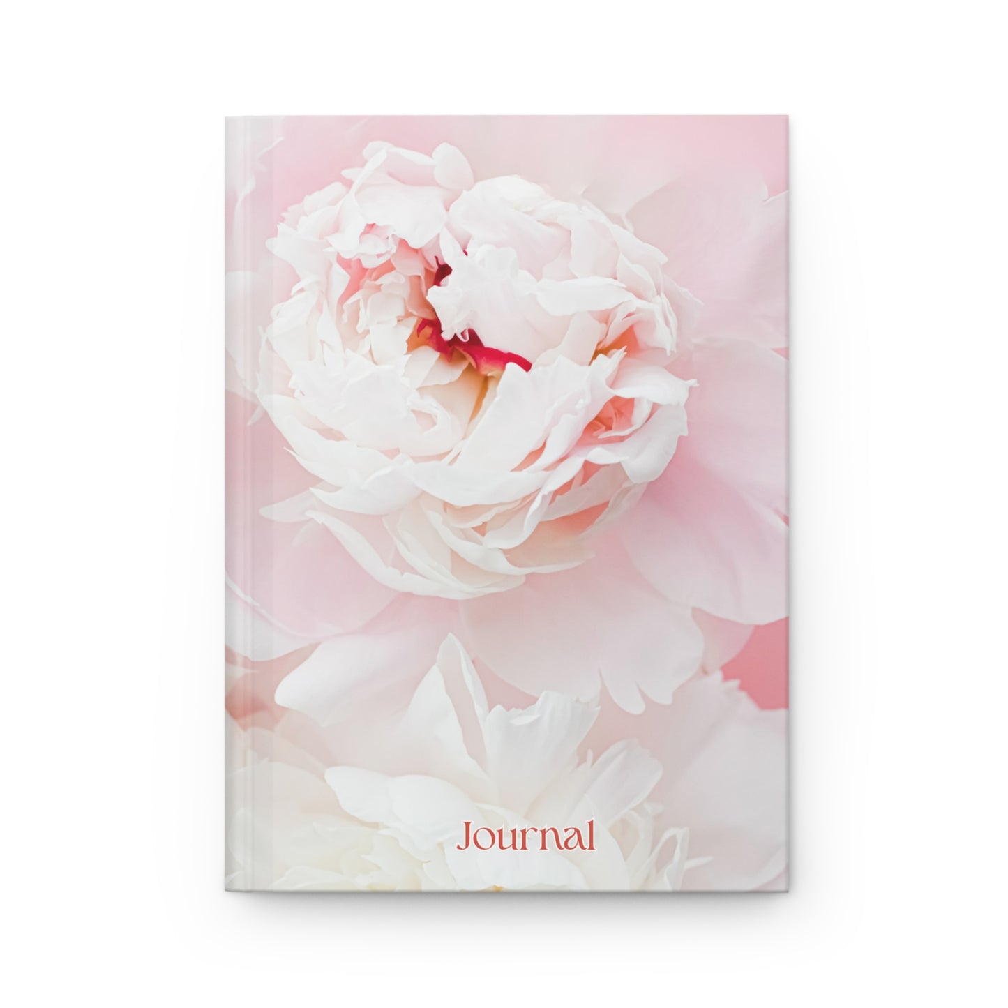 Pale Pink Rose Hardcover Journal — 'Journal' Soft Matte Notebook