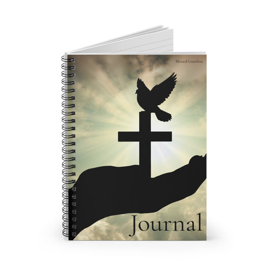 Christian Journal Spiral Notebook — Dove & Cross Prayer Journal (Ruled)