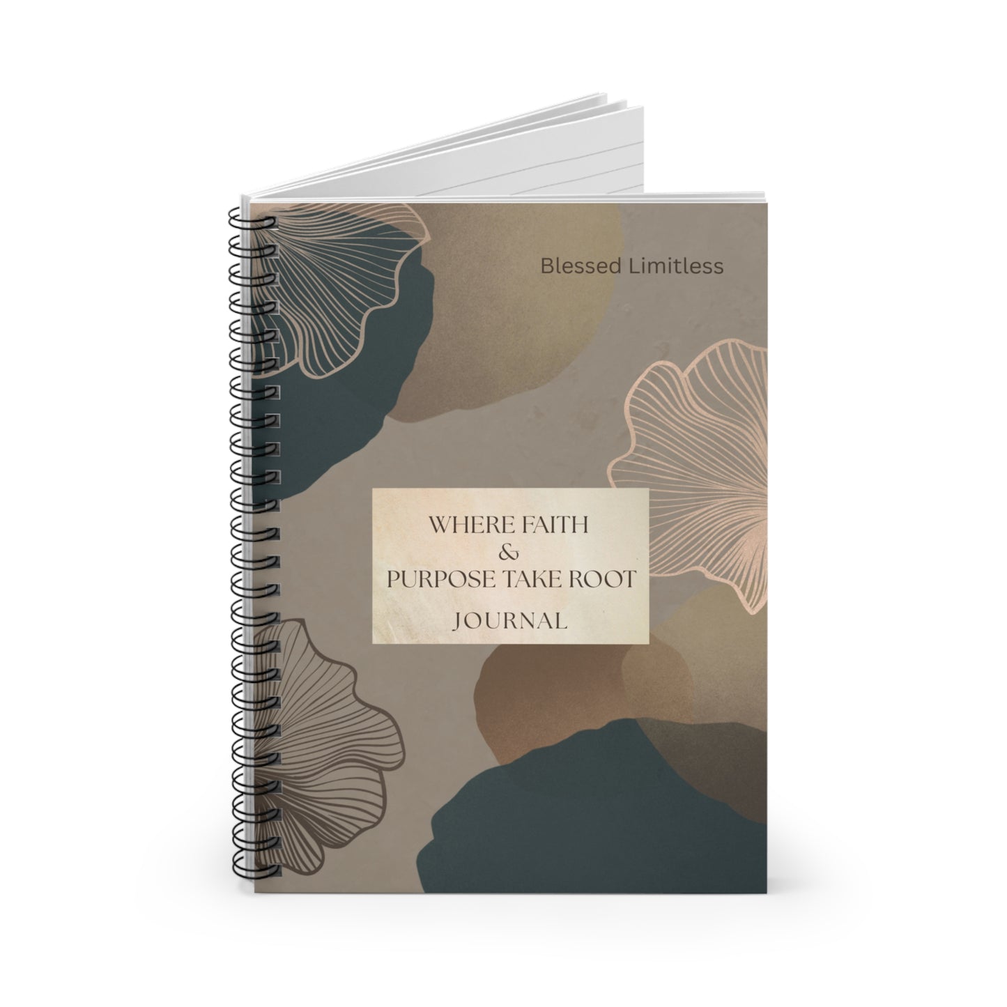 Where Faith & Purpose Take Root Journal Spiral Notebook | Floral Abstract Cover