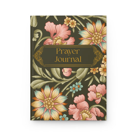 Baroque Prayer Journal — Hardcover Matte with Gold & Pale Pink Floral Cover