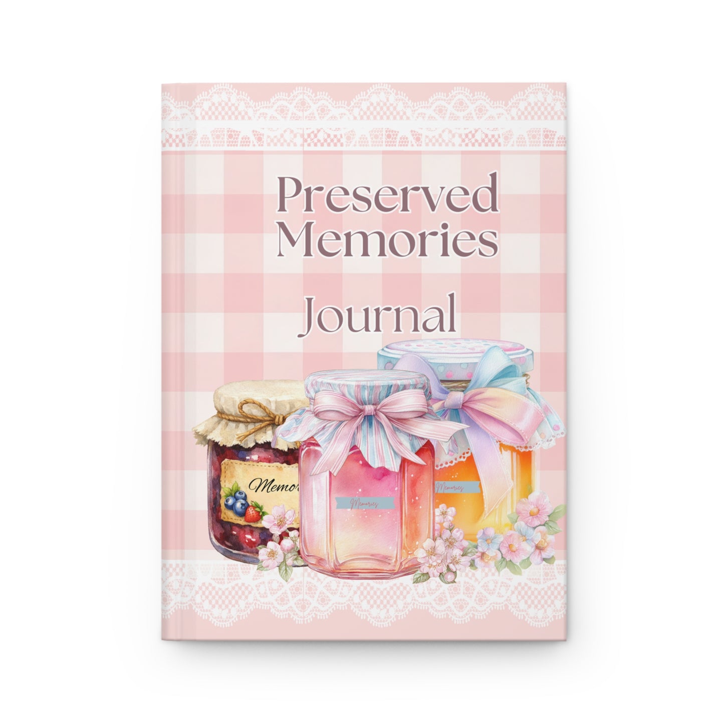 Preserved Memories Journal — Pink Gingham Hardcover Memory Keepsake