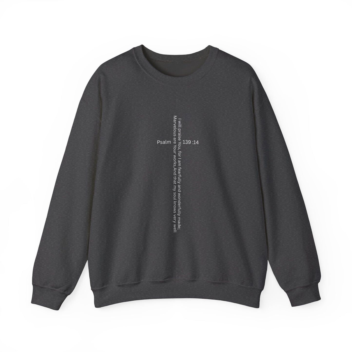 Psalm 139:14 Crewneck Sweatshirt – Fearfully & Wonderfully Made Unisex Heavy Blend™ Crewneck Sweatshirt