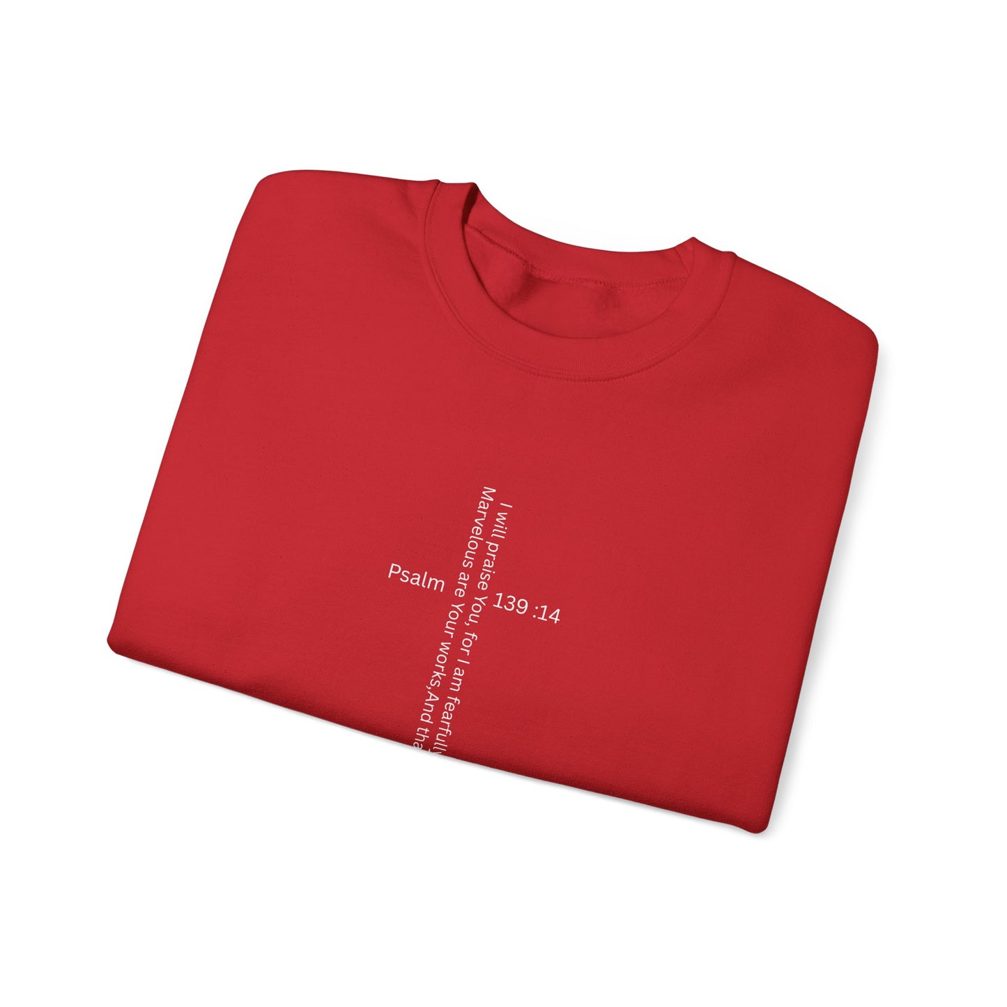 Psalm 139:14 Crewneck Sweatshirt – Fearfully & Wonderfully Made Unisex Heavy Blend™ Crewneck Sweatshirt
