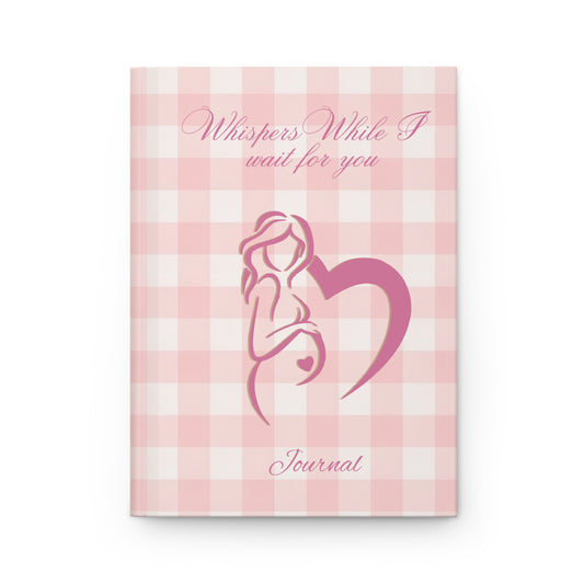 Pregnancy Journal — "Wishes While I Wait for You" Pink Gingham Hardcover