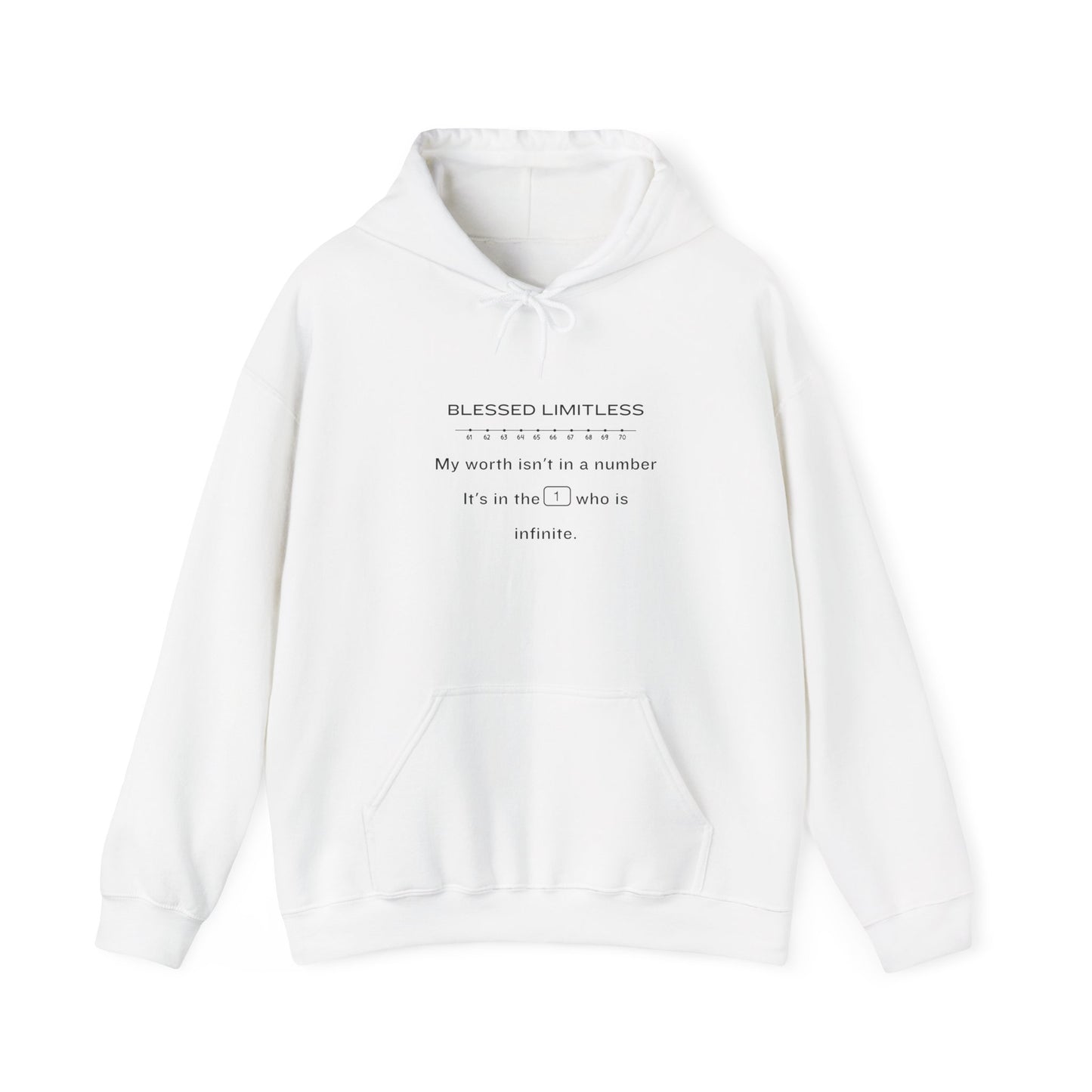 My Worth Is Not in a Number Hoodie – Faith Identity Statement Unisex Heavy Blend™ Hooded Sweatshirt
