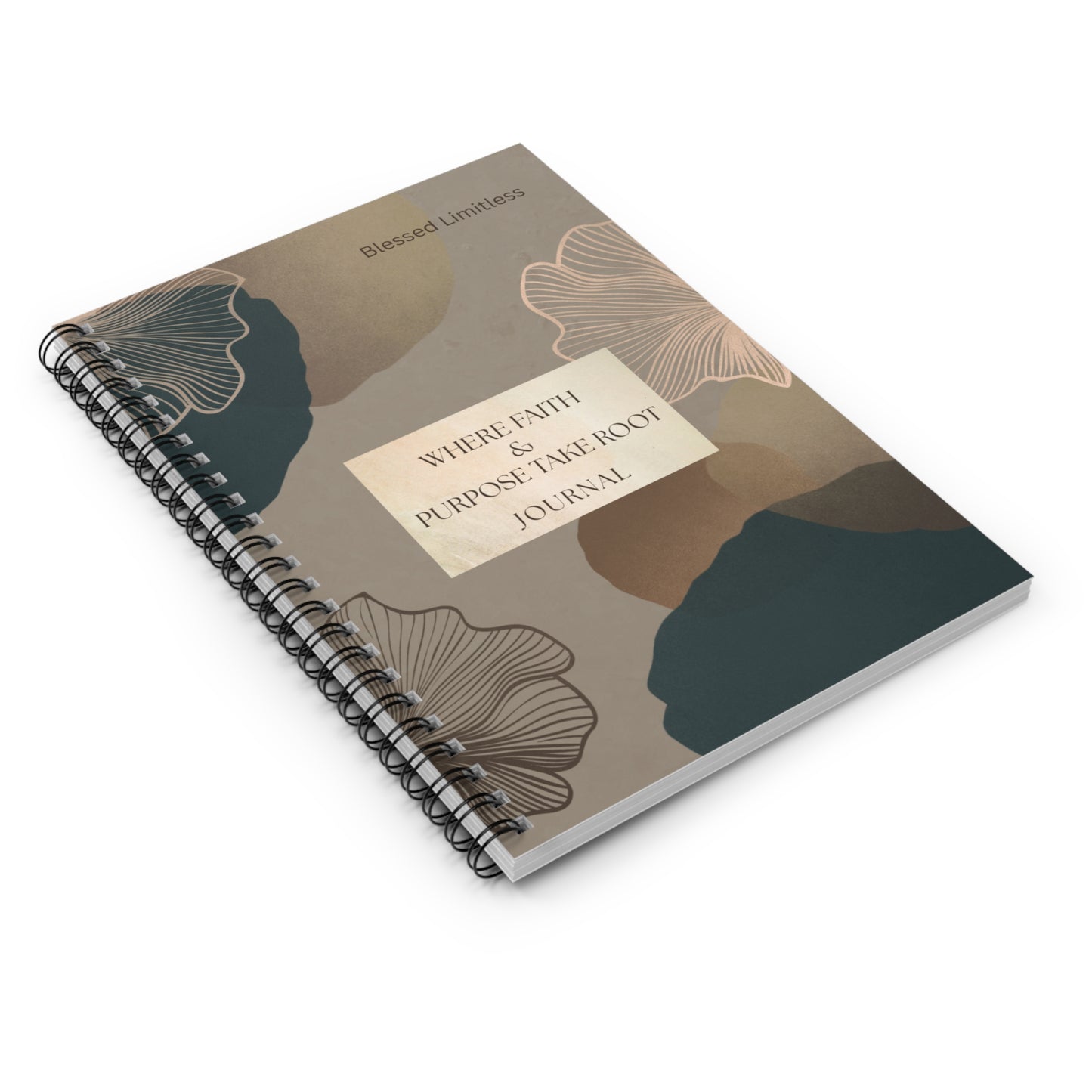 Where Faith & Purpose Take Root Journal Spiral Notebook | Floral Abstract Cover