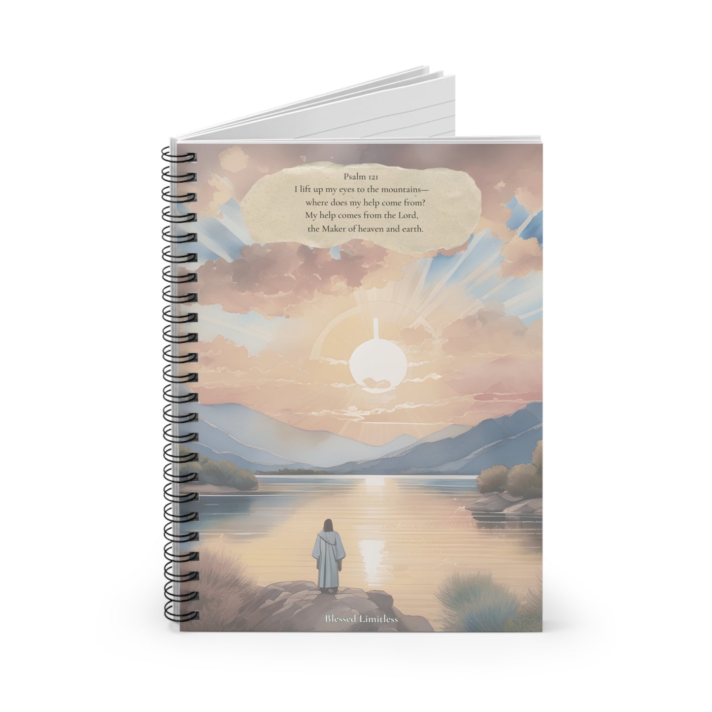 Psalm 121:1 Watercolour Jesus Journal – A Faith-Inspired Reflection Notebook