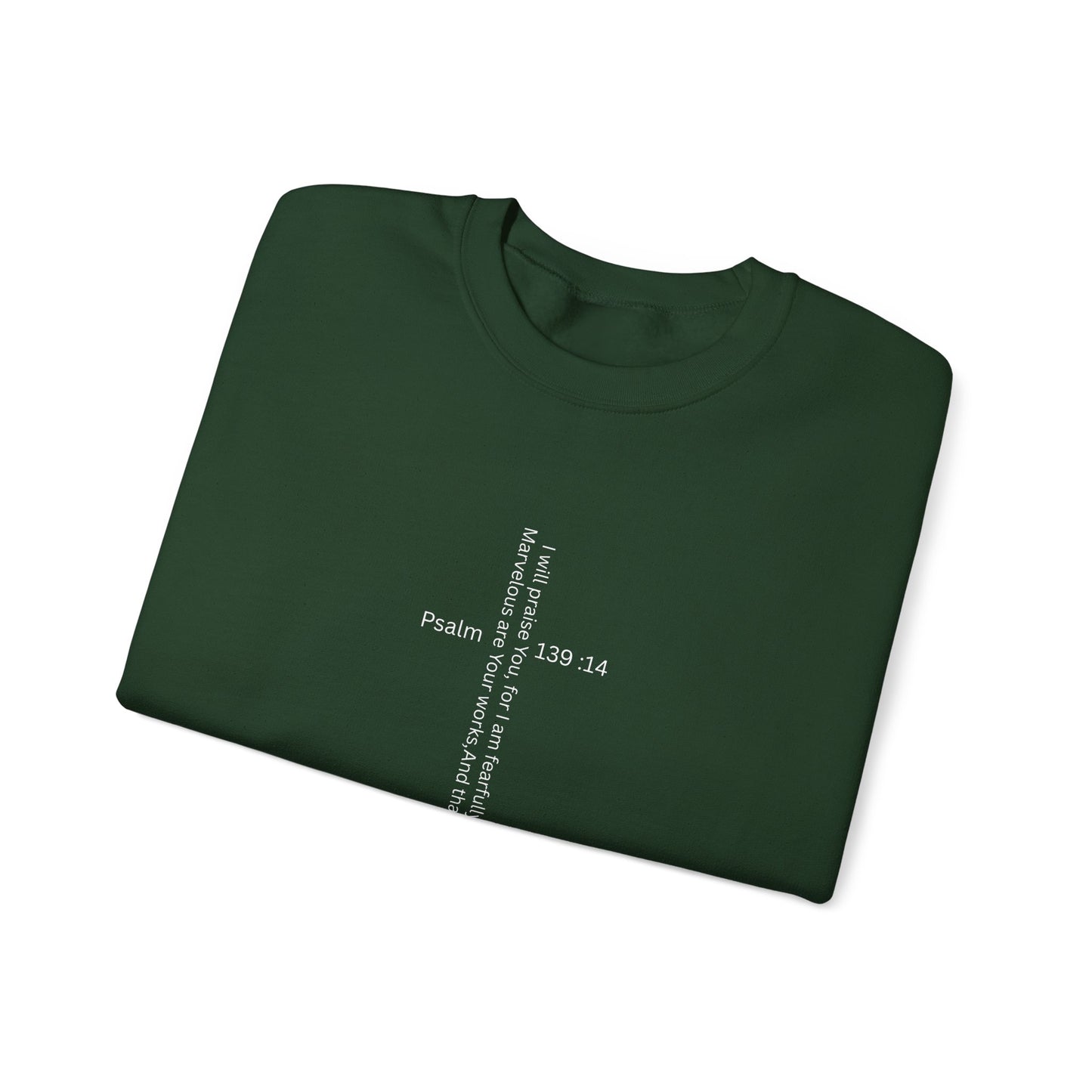 Psalm 139:14 Crewneck Sweatshirt – Fearfully & Wonderfully Made Unisex Heavy Blend™ Crewneck Sweatshirt