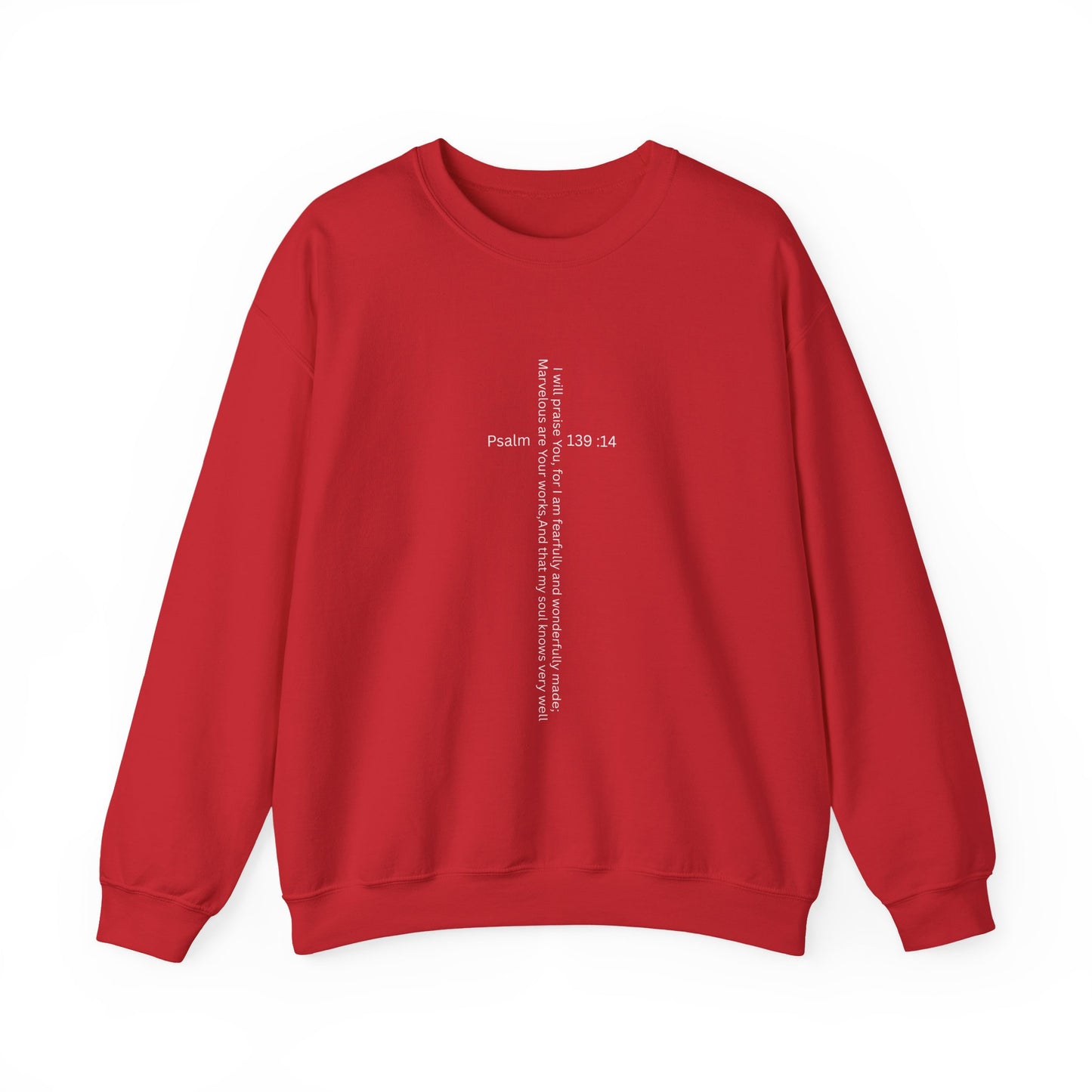 Psalm 139:14 Crewneck Sweatshirt – Fearfully & Wonderfully Made Unisex Heavy Blend™ Crewneck Sweatshirt