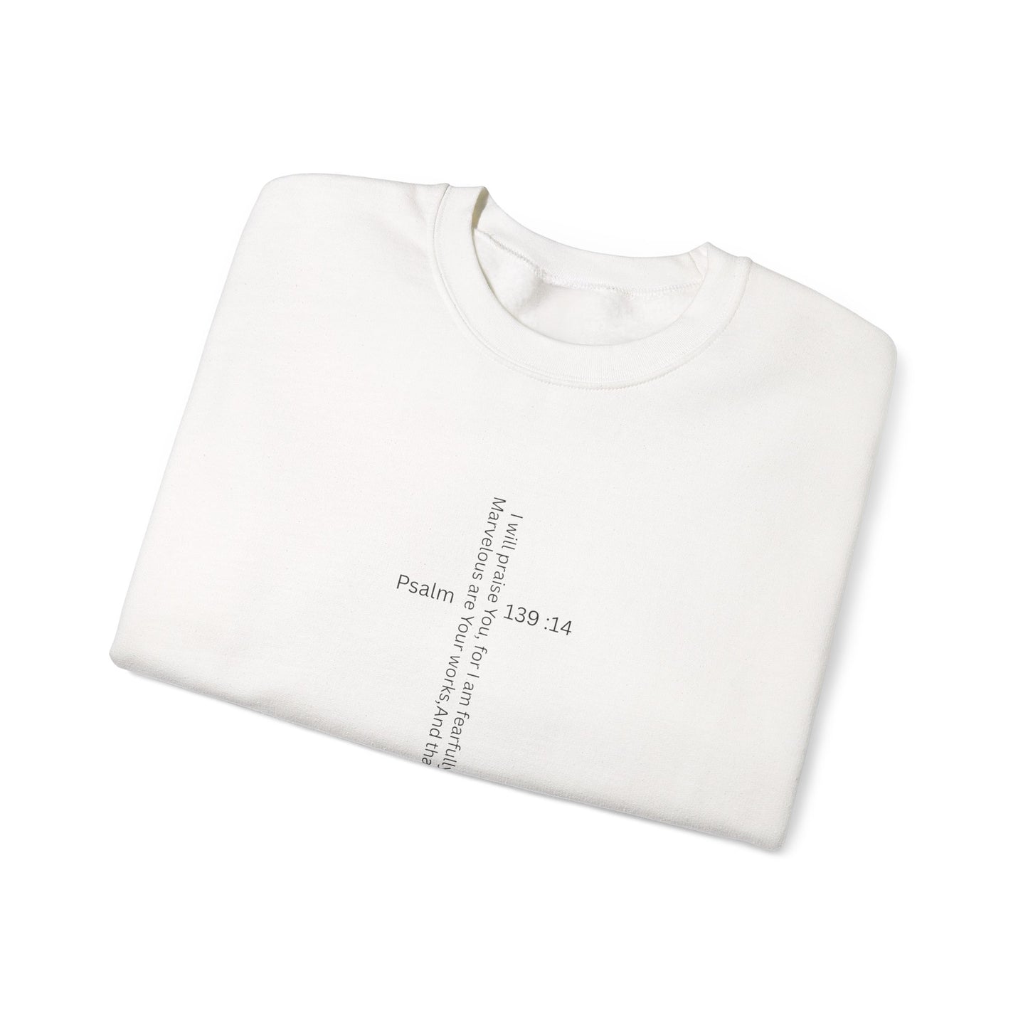 Psalm 139:14 Crewneck Sweatshirt – Fearfully & Wonderfully Made Unisex Heavy Blend™ Crewneck Sweatshirt