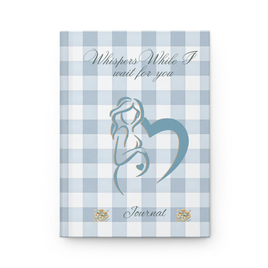 Pregnancy Journal — "Whispers While I Wait for You" Blue Buffalo Check Maternity Notebook
