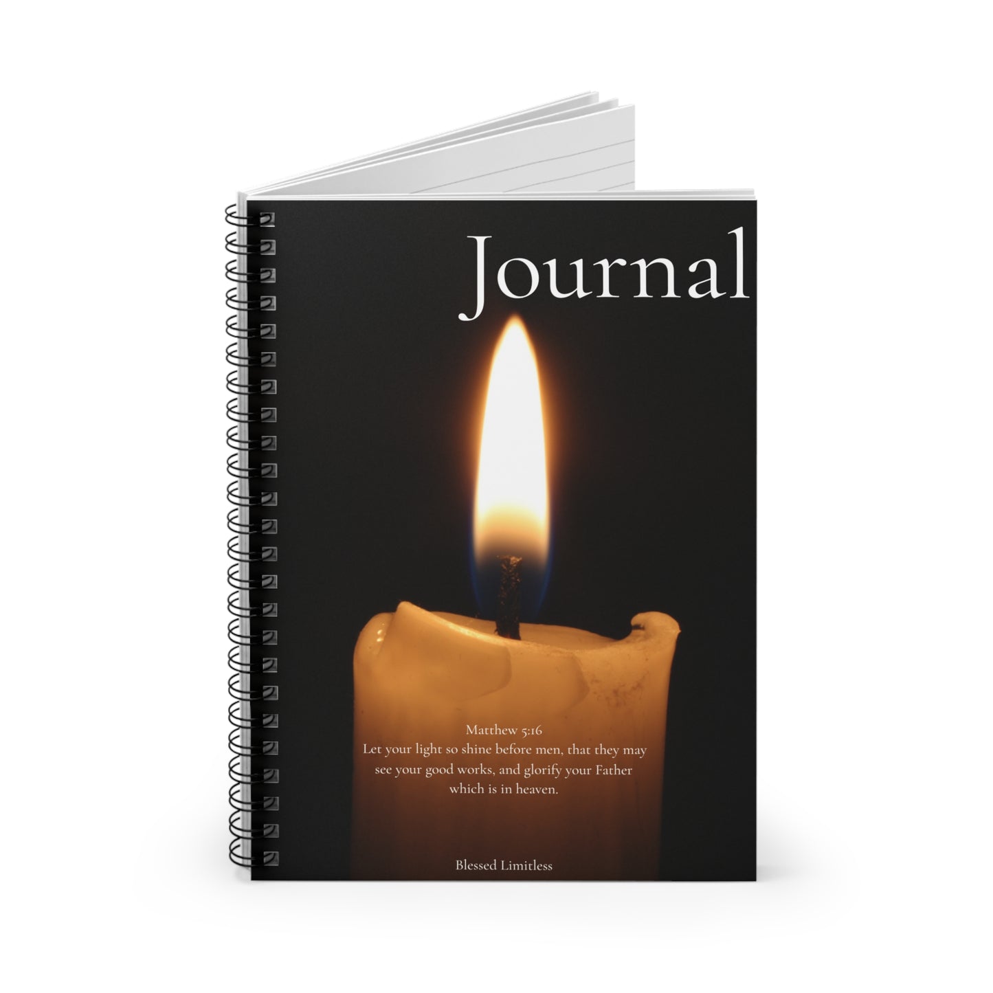 Matthew 5:16 Candle Journal – A Faith-Inspired Notebook for Light, Purpose & Reflection