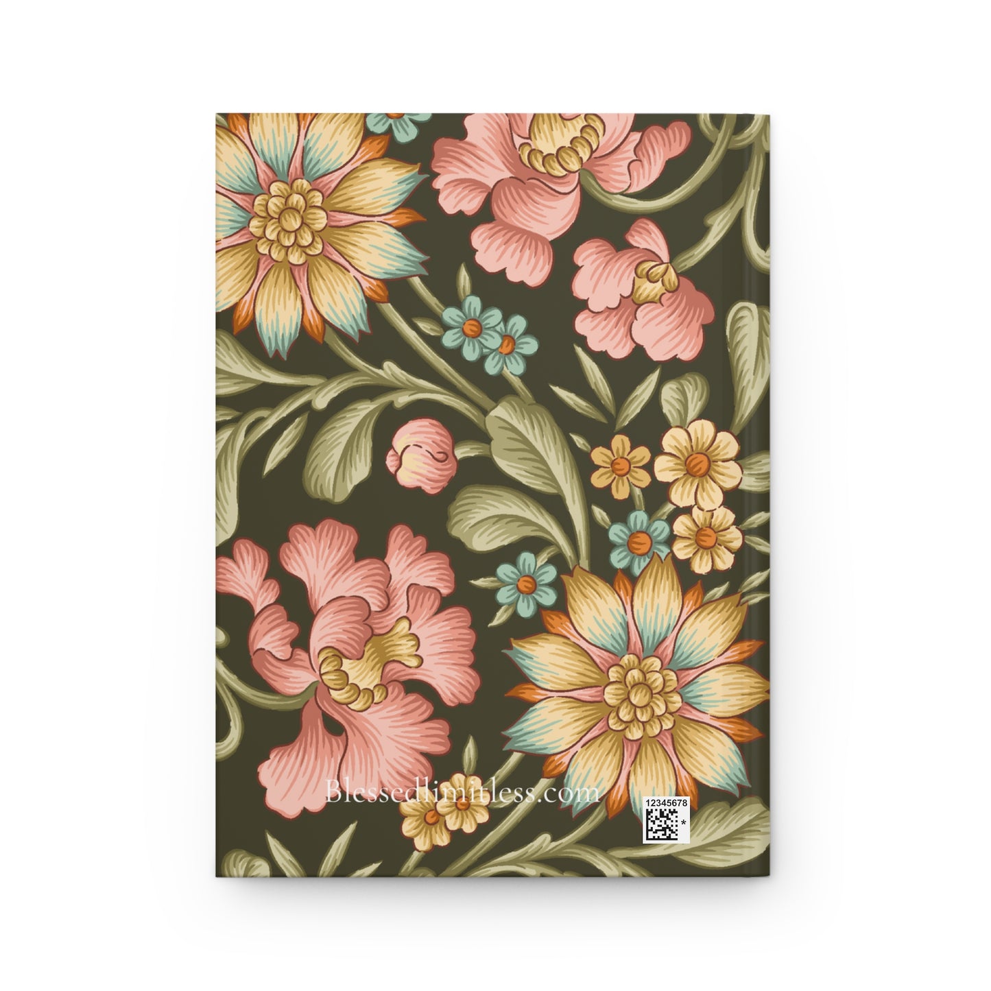 Baroque Prayer Journal — Hardcover Matte with Gold & Pale Pink Floral Cover