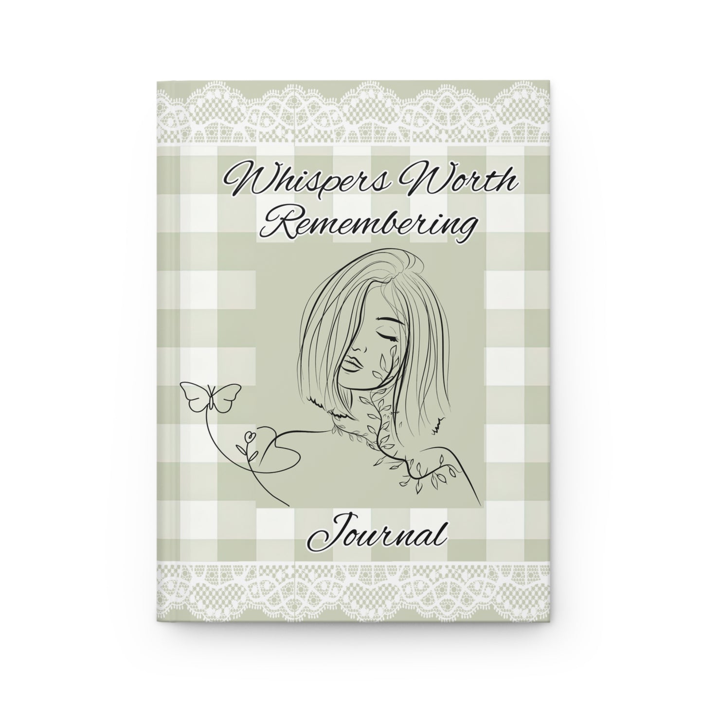 Remembering Journal — Soft Green Butterfly Hardcover Journal ("Whispers Worth Remembering")