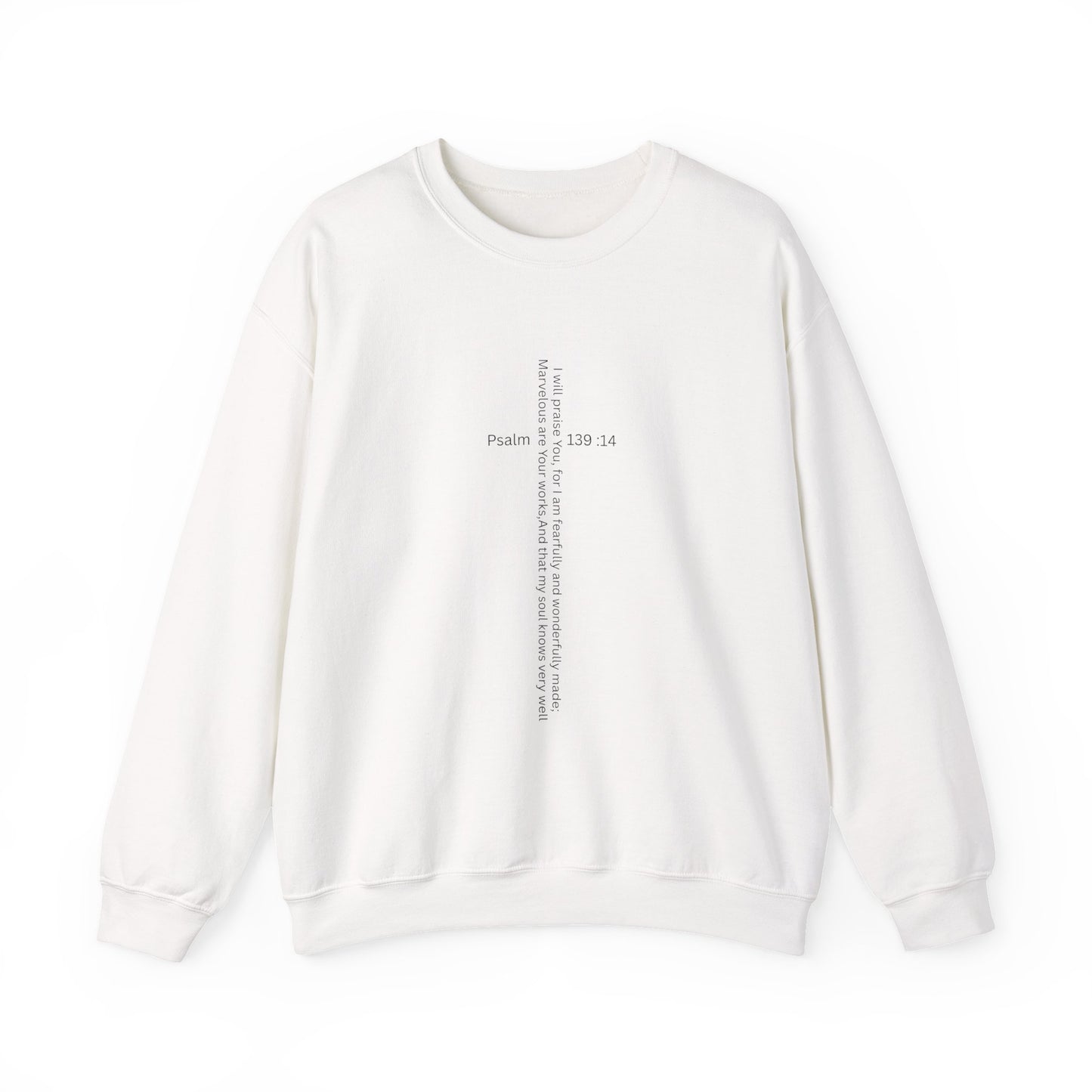 Psalm 139:14 Crewneck Sweatshirt – Fearfully & Wonderfully Made Unisex Heavy Blend™ Crewneck Sweatshirt