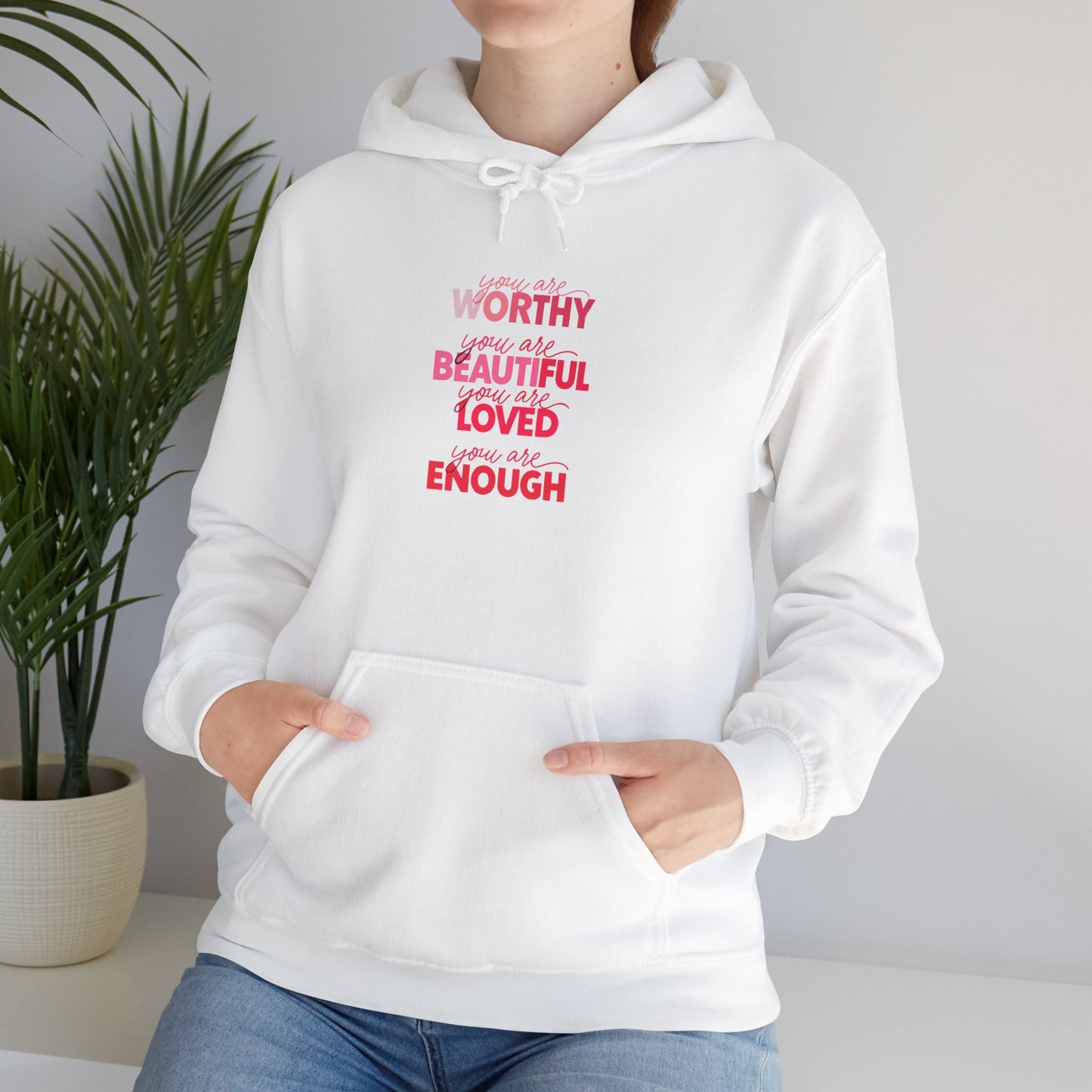 You Are Worthy Hoodie – A Confidence & Encouragement Statement Unisex Heavy Blend™ Hooded Sweatshirt