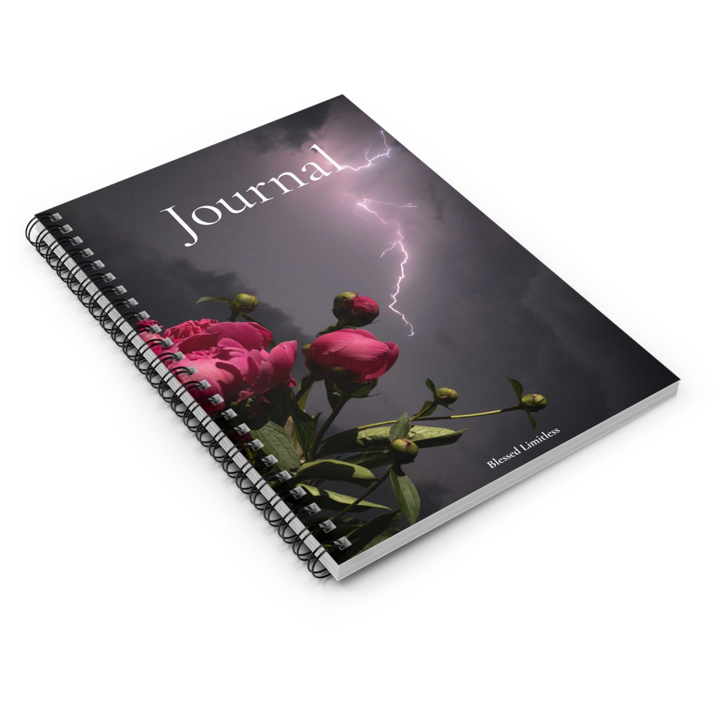 Dark Clouds & Peony Journal – A Reflection Notebook for Strength and Beauty